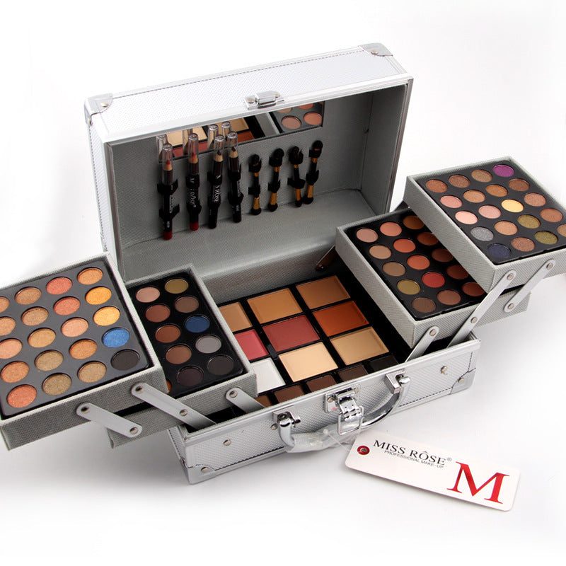 Universal cosmetic professional makeup box with brush mirror - yurionline