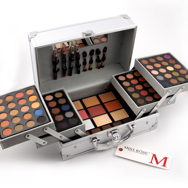 Universal cosmetic professional makeup box with brush mirror - yurionline