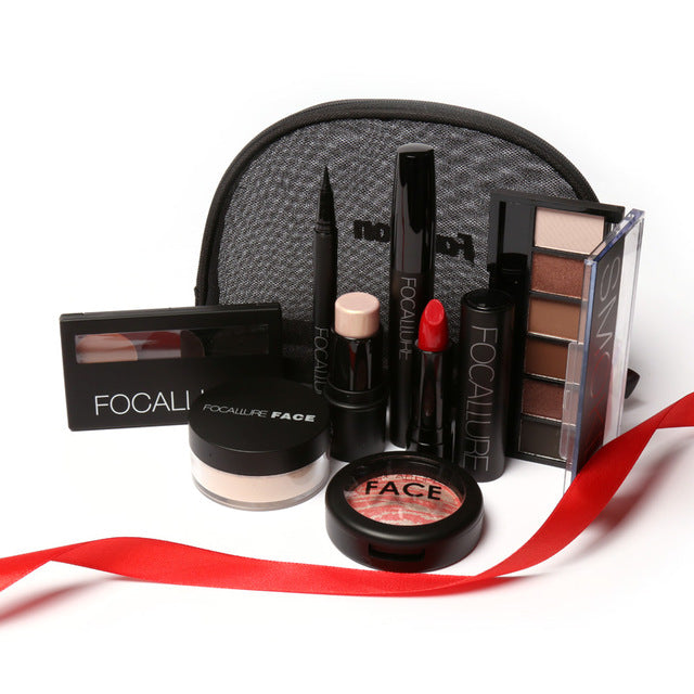 8 PCS Makup Tool Kit Including Eyeshadow Set With Makeup Bag - yurionline