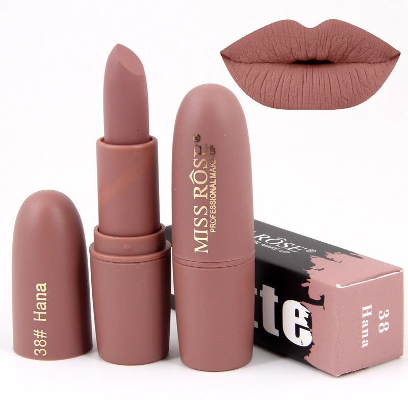 Cosmetics Waterproof Long Lasting Miss Rose Nude Lipstick Matte Makeup - yurionline