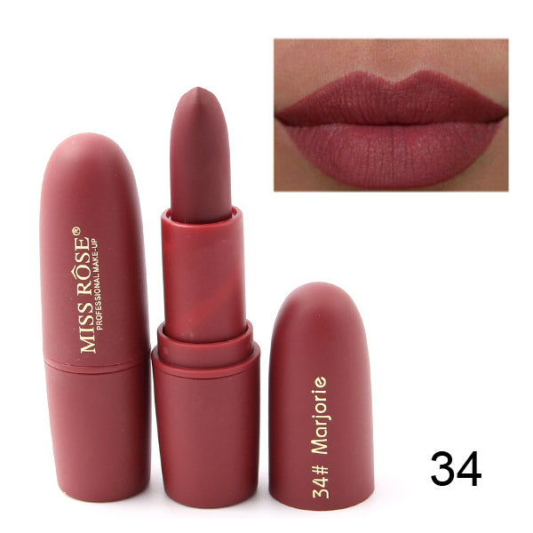 Cosmetics Waterproof Long Lasting Miss Rose Nude Lipstick Matte Makeup - yurionline