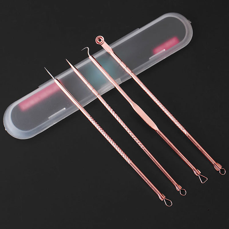4 Pcs/Set Acne Blackhead Removal Needles Stainless Pimple Spot Comedone Extractor Cleanser Beauty Face Clean Care Tools - yurionline