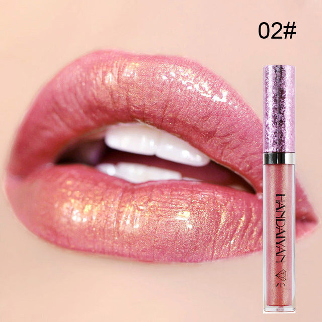 6Colors Makeup Metallic Waterproof Diamond Shine Lipstick - yurionline