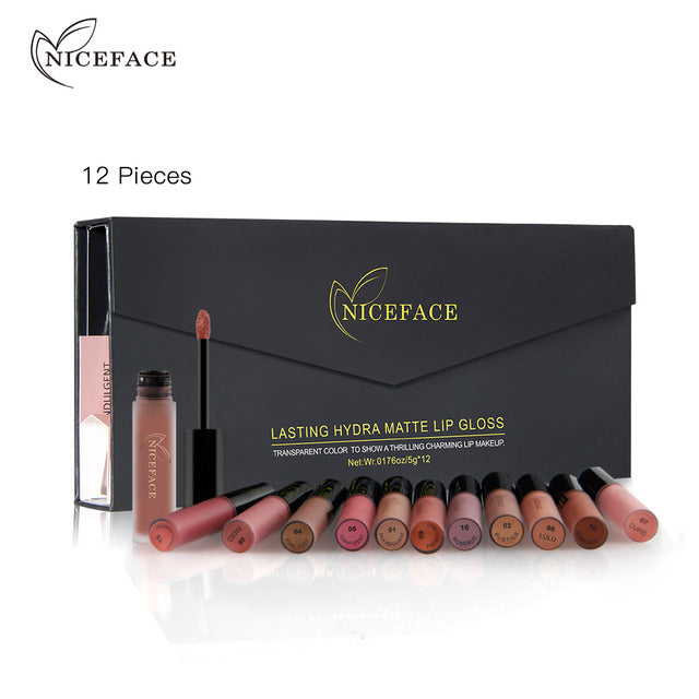 Long-Lasting 12 Colors Gloss Waterproof Lip stick - yurionline