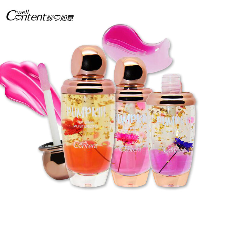 Crystal Gold Foil Flower Jelly Lipstick - yurionline