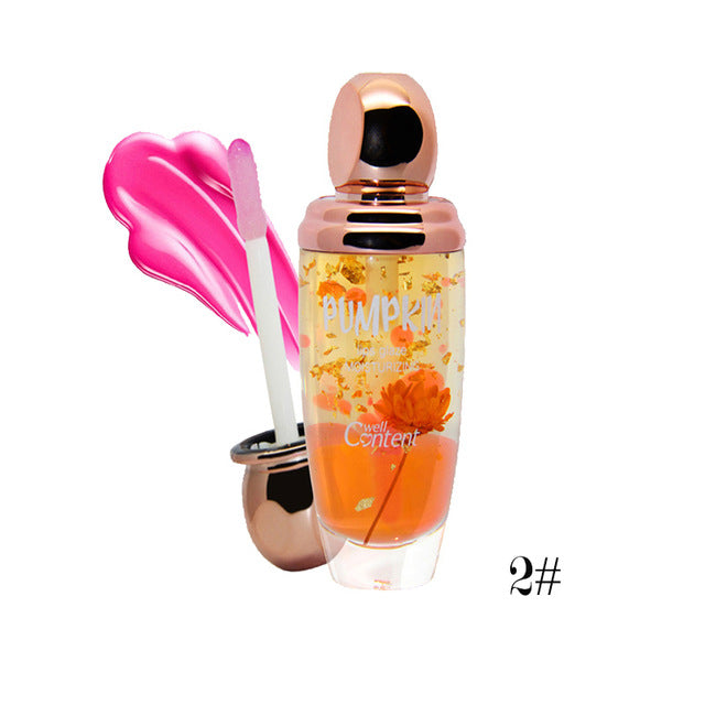 Crystal Gold Foil Flower Jelly Lipstick - yurionline
