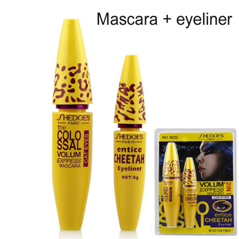 Professional 2 in 1 Eye Makeup Set Eye liner with Leopard Colossal Mascara - yurionline