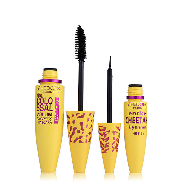 Professional 2 in 1 Eye Makeup Set Eye liner with Leopard Colossal Mascara - yurionline