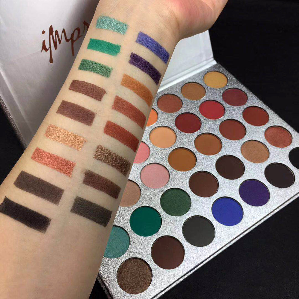 Beauty Glazed Pro 35 Colors Brand Pigments Waterproof Eyeshadow Palette Makeup Shimmer Matte Smoky Eye Shadow Cosmetics - yurionline