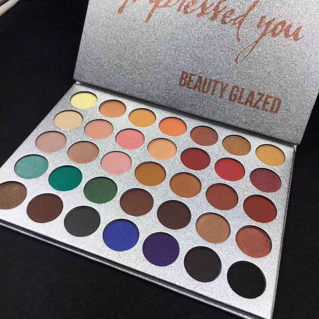 Beauty Glazed Pro 35 Colors Brand Pigments Waterproof Eyeshadow Palette Makeup Shimmer Matte Smoky Eye Shadow Cosmetics - yurionline