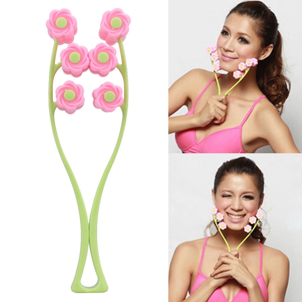 Portable Face Lift Massage Roller Flower Shape - yurionline
